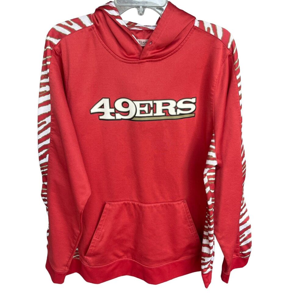NFL Team Apparel San Francisco 49er Hoodie Sweatshirt LargeAnimal Print Football
